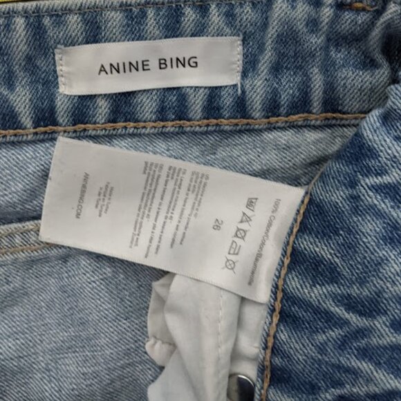 Anine Bing - Distressed Destroyed Jeans | Size 26 Relaxed Fit | Light Wash Blue - Picture 10 of 15